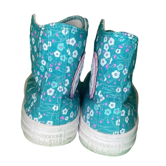 Converse All Star High Tops -Aqua & Pink Floral Print - Picture 2 of 4